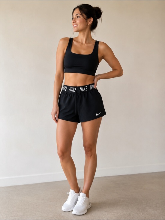 Nike Pants - Nike | Dri-FIT Fold-Over Waist Running Shorts Black White - Size Small